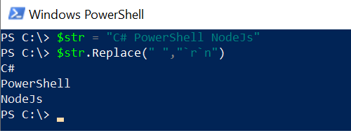 PowerShell Replace Space with Newline
