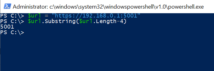 PowerShell Substring - Get the last 4 characters