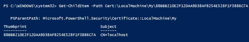 PowerShell Checks If Self-Signed Certificate exists
