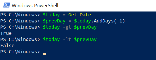 PowerShell Compare date to current date