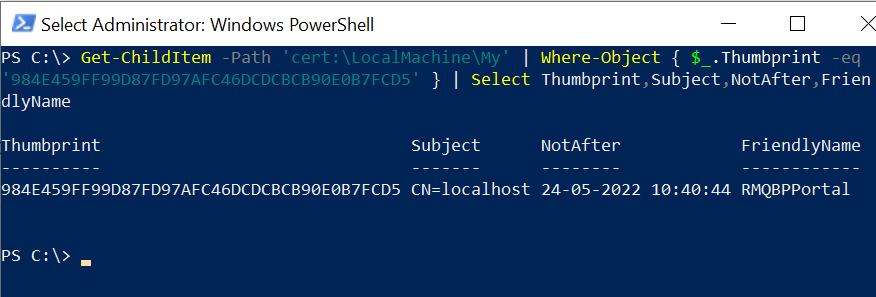 PowerShell Find Certificate by Thumbprint