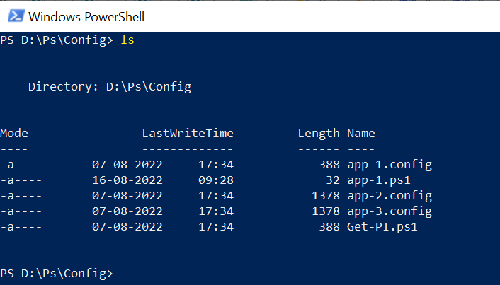 PowerShell ls - list files and directories