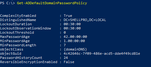 Check Password Policy in Active Directory using PowerShell