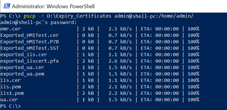 Copy Folder from Windows to the Linux in PowerShell