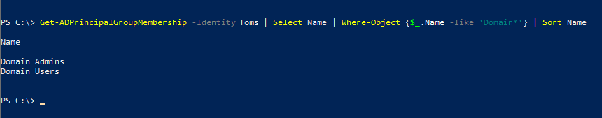 PowerShell Get Ad Group Membership for User