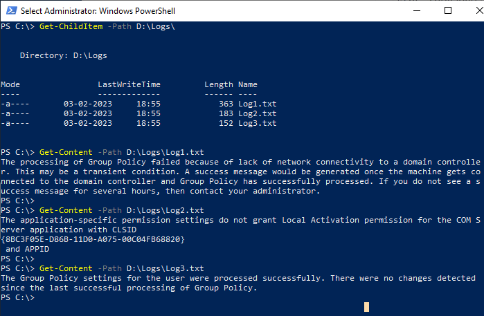 PowerShell Get Contents of the File
