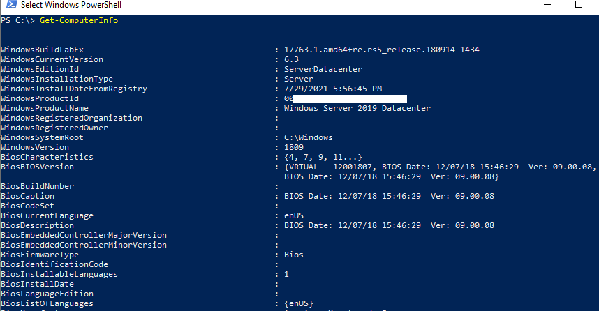 PowerShell Command to Get System Details