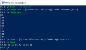 PowerShell Convert Byte Array to Hex String - ShellGeek