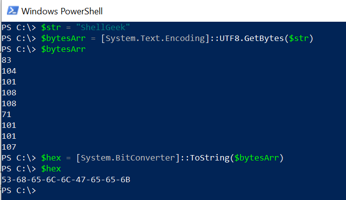PowerShell Convert Byte Array to Hex String
