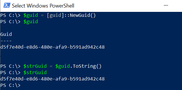 PowerShell Convert Guid to String