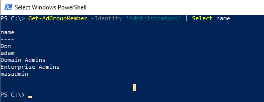 PowerShell get ad group member name