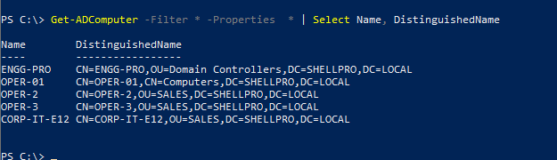 PowerShell list All Computers in Domain