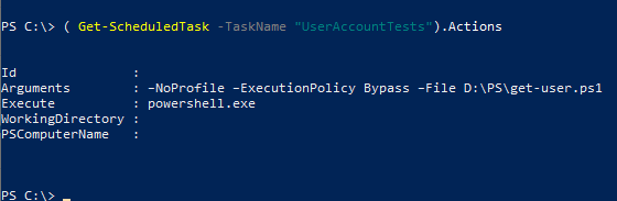 Get Scheduled Task Actions in PowerShell