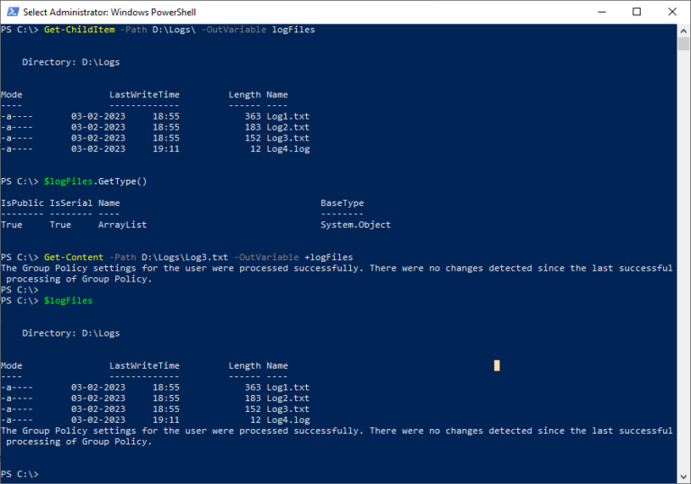 PowerShell OutVariable Parameter ShellGeek