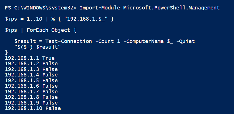 PowerShell Ping Sweep Script