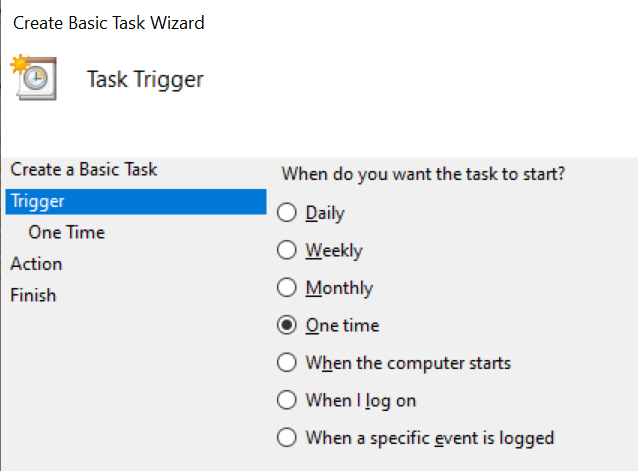 Task Scheduler - Set a Trigger
