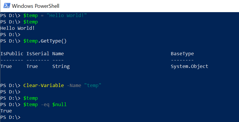 PowerShell Clear Variable Value