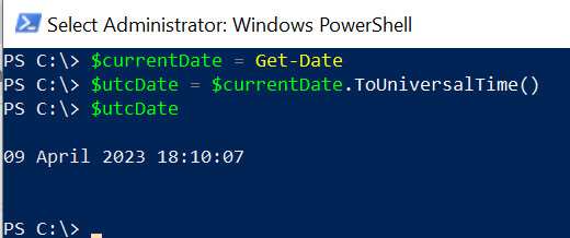 PowerShell Convert Date Time to UTC