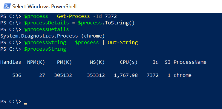 PowerShell Convert Objects to String
