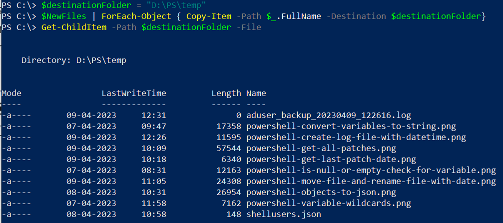 PowerShell Copy Files based on modified date