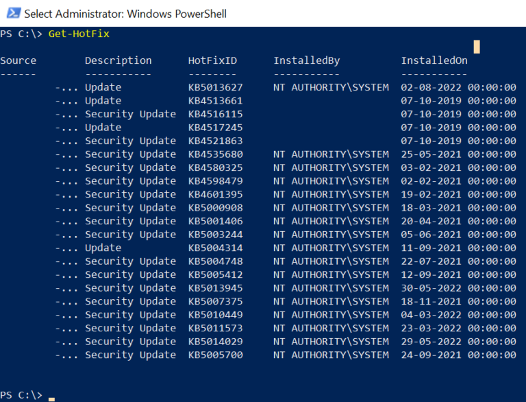 PowerShell Get Last Patch Date ShellGeek