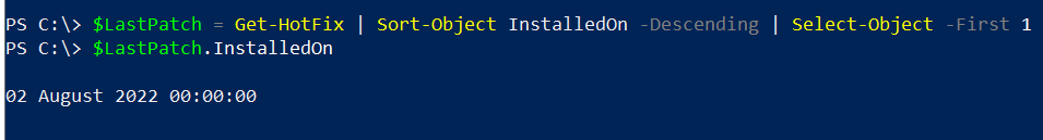 PowerShell Get the Last Patch Date