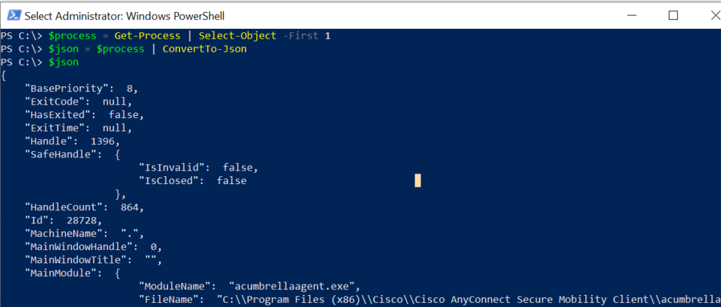 Convert PowerShell Objects to JSON