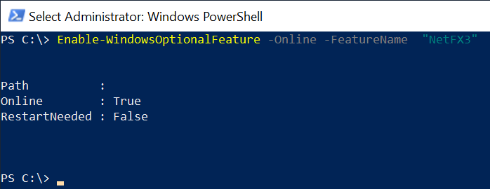 PowerShell Enable-WindowsOptionalFeature