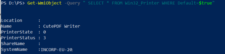 Get Default Printer Installed on a Computer Using PowerShell - ShellGeek
