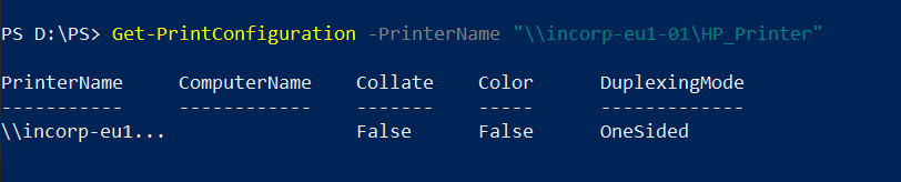 Get Printer Configuration Information in PowerShell