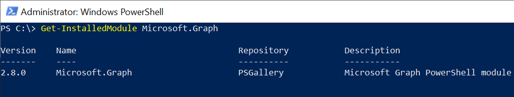 Get the Microsoft Graph module version in PowerShell