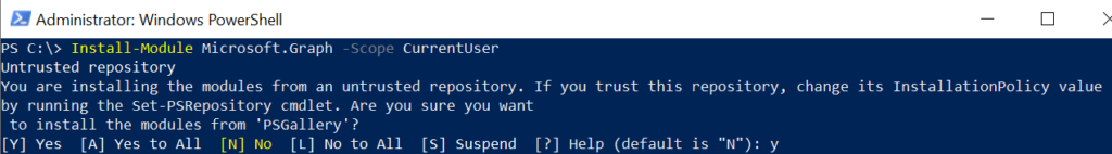 Installing the Microsoft Graph Module in PowerShell