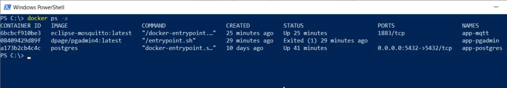 show running and stopped containers